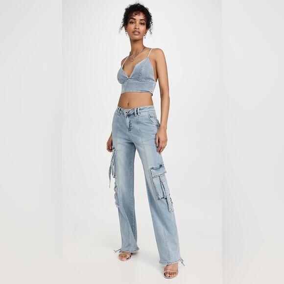 Retrofete Alejandra High Rise Wide Leg Cargo Jean Size 28 **RARE FIND-EUC* - Picture 3 of 4